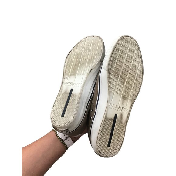 SPERRY- MENS TAN TOP SIDER SLIP ON LACELESS SNEAKER SHOE SIZE 11.5 - Picture 8 of 8